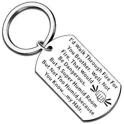 Funny Sister and Brother Keychain Birthday Gift for Sister From