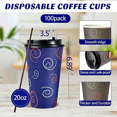 TV TOPVALUE 100 Pack 20 oz Paper Cups, Disposable Coffee Cups with Lids and  Straws, Drinking Cups for Water, Coffee, Tea, Hot Coffee Cups for Home,  Shops and Cafes - Yahoo Shopping