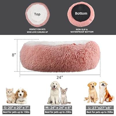 Blush Paws Extra Calming Cozy Round Donut Pet Bed - Anti Anxiety for Cats &  Dogs. Orthopedic, Self-Warming Shag or Lux Fur with Nonslip Bottom, Soft