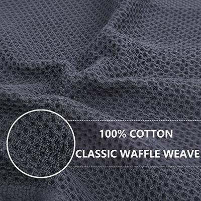 Homaxy 100% Cotton Waffle Weave Kitchen Dish Towels, Ultra Soft Absorbent  Quick Drying Cleaning Towel, 13x28 Inches, 4-Pack, Dark Grey 