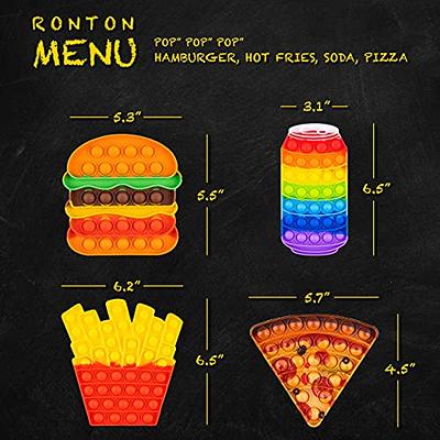  Pop Its Fidget Toys Pack 4 - Stress Relief Food Pop Its Poppers  Fidget Poppet Toy - Autism Learning French Fry Pizza Hamburger Popits Push  Pop Bubble Popping Sensory Toy for