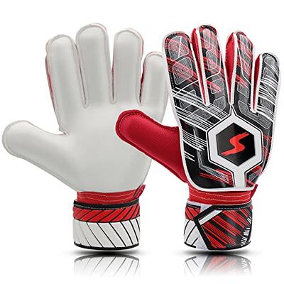 Soccer Goalie Gloves Kids Youth Adult, Goalkeeper Gloves Strong Grip with  Fingersave and Double Wrist Protection, Fit Match Training