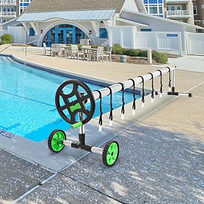 VINGLI Pool Reel Set 14 Feet Aluminum Inground Swimming Pool Solar Cover Blanket Reel Roller