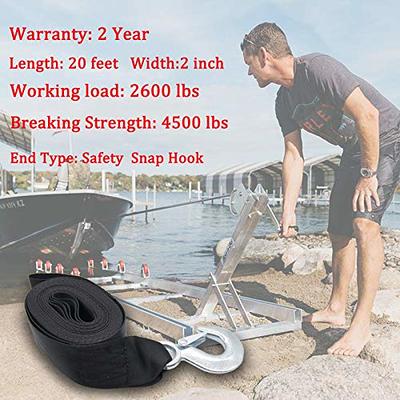 Botepon Marine Boat Trailer Winch Strap with Hook, Marine Winch