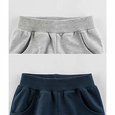 Azalquat Toddler Boys Summer Knit Shorts with Pocket, 2 Pack Baby