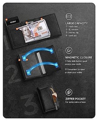 RUNBOX AirTag Wallet Men, Wallet for Men with AirTag Holder, Leather Credit Card Case Wallet, Bifold Slim Wallet for Air Tag GPS Tracker, RFID