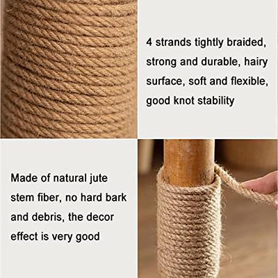 Jute Rope Natural Jute Manila Rope Nautical Hemp Rope Twisted Natural Thick Heavy Duty Rope for Crafts, Bundling,Anchor, Hammock, Nautical, Tug of