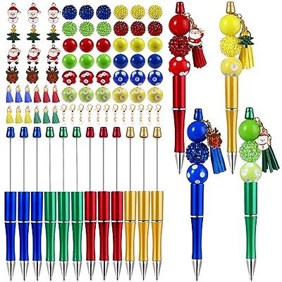 24pcs Beadable Pens Bulk Shaft Black Ink Bead Pens Assorted Beaded Pastel  Colored Pens Multicolor Ballpoint Pen For Office Making DIY, 6 Styles