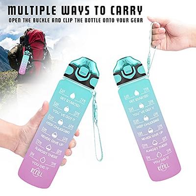 16oz Drinking Water Bottle with Time Marker to Ensure You Drink Enough Water  Throughout The Day for Fitness and Outdoor Travel 