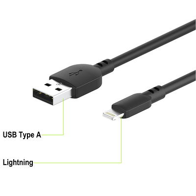 onn. 10' Lightning to USB-C Cable, White