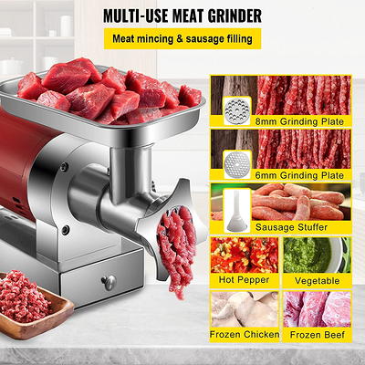 Electric Meat Grinder, Meat Mincer with 3 Grinding Plates and Sausage  Stuffing Tubes for Home Use