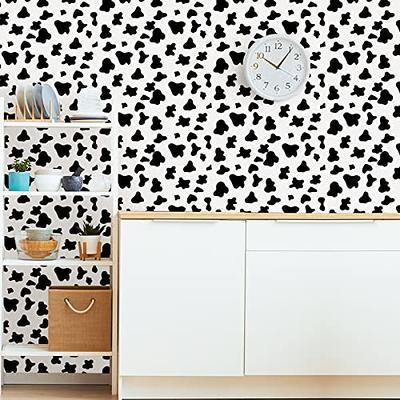 LiKiLiKi Black and White Spots Contact Paper Peel and Stick Wallpaper Cow  Print Wallpaper Self Adhesive Modern Dot Removable Decorative Wallpaper for