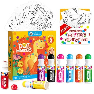 Funcils 10 Washable Dot Markers for Toddlers - Non Toxic Paint Dotters & Bingo Markers - Dot Markers for Kids & Preschoolers | Dabber Markers for