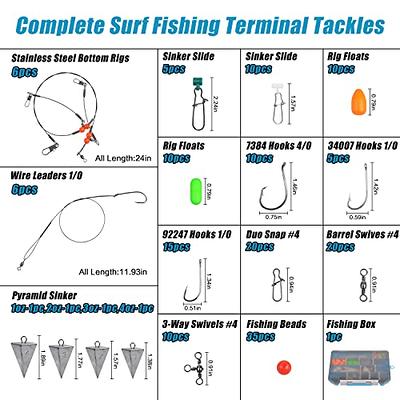 Salzwasser Surf Fishing Tackle Kit, Angelvorfach Rigs Salzwasser Köder  Haken Wirbel Löffel Sinker Gewichte Angelzubehör Angelausrüstung Box für