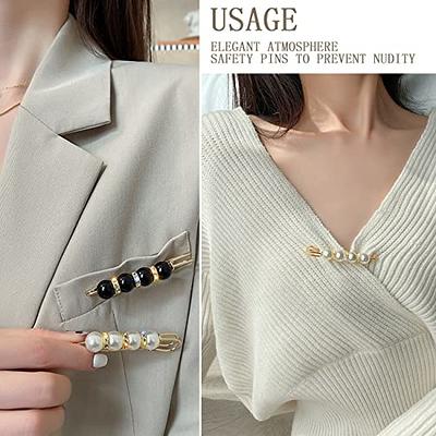 Elegant Pearl Brooch Pins Fashion Safety Pins Brooches Sweater