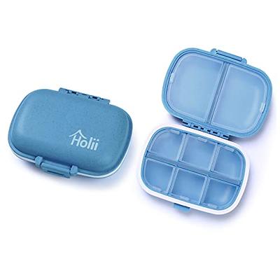 Small Pill Box, Travel Pill Case, Dtouayz Portable Medicine Organizer,  Vitamin and Medication Dispenser, Cute Daily Pill Box for Purse or Pocket,  Waterproof 4 Compartment Travel Pill Container 3.19 x 3.19 x 0.98 Inch;  2.89…