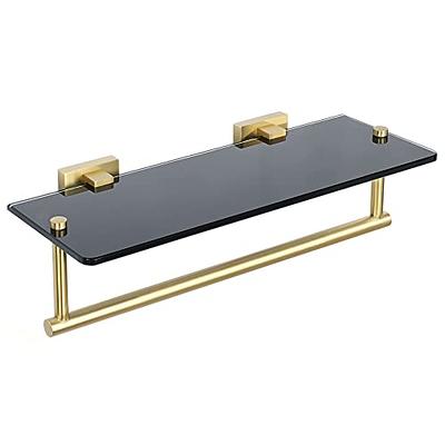 Luxury Bathroom Shelves Brass Shelves for bathroom Tempered Glass