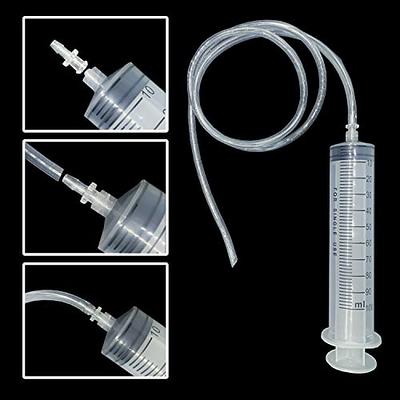 60ml Syringe with Tube, Plastic Luer Lock Syringe with 2ft Handy Plastic  Tubing,14ga Blunt Tip Needles, Tip Cap, for Liquid, Nutrient Feeding