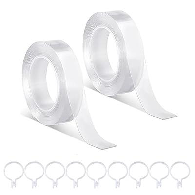 Curtain Glide Tape Curtain Slide Tape Drapery Ring Glide Tape 0.59 Inch x  9.84 ft Clear