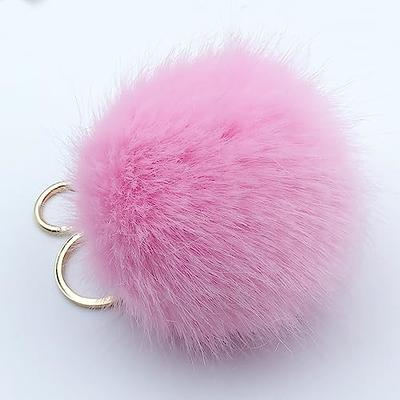 Cityelf Cute Faux Rabbit Fur Ball Pom Pom Keychain Car Key Ring Handbag  Tote Bag Pendant Purse Charm