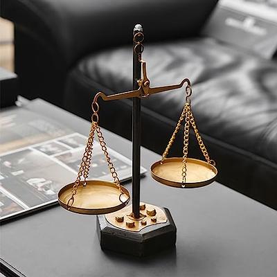 Farmhouse Table Libra Scale Decor, Metal Centerpiece Balance for Justice  Home Decorative with Vintage Style Gold