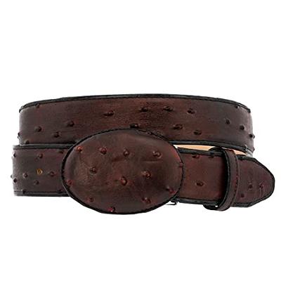 Black Ostrich Leather Belt 1