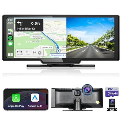 [2024 Newest] CARPURIDE W903 Portable Apple Carplay & Android Auto Smart  Multimedia Dashboard Console with 2.5K Front & Backup Cam, Dash Cam, Loop