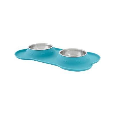 FRISCO Double Elevated Cat Bowl with Wood Stand, 0.5 cup 