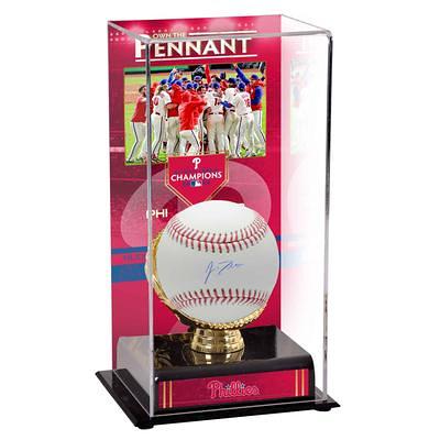 Philadelphia Phillies 2008 World Series Champions Brown Framed Logo Jersey  Display Case - Baseball Jersey Logo Display Cases