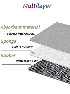 Bosap,Bath Mat,Ultra Thin Bath Rugs,Rubber Bath Mats for Bathroom Quick Dry,Washable,Fit Under Door,Super Absorbent Bathroom Rugs for Bathroom Floor