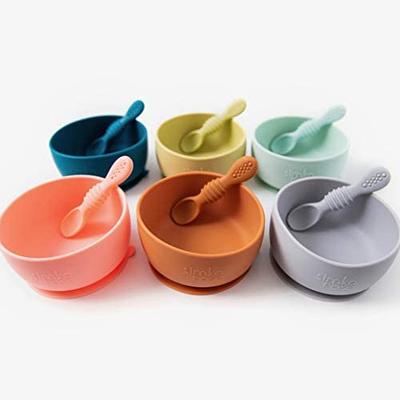 MICHEF Baby Bowls, Baby Feeding Bowls Set with 2 Hot Safe Baby Fork and  Spoon, 2 Soft-Tip Silicone Baby Spoons, Mash and Serve Bowl - Baby Shower,  Set