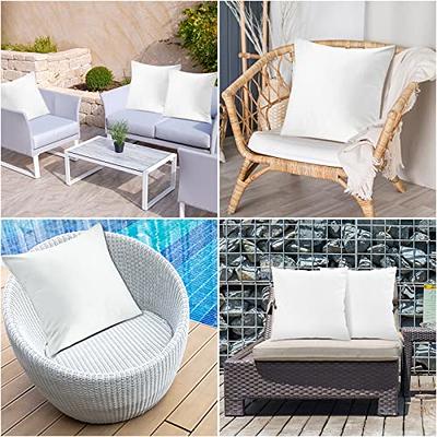 24 in. x 24 in. Outdoor Pillow Inserts, Waterproof Decorative Throw Pillows Insert, Square Pillow Form (Set of 2), White