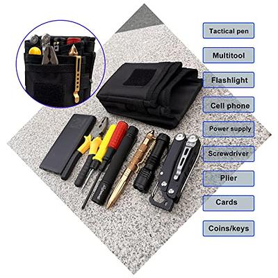 Pocket Organizer with Velcro, Nylon Utility Pouch, Small Tool  Pouch for EDC Gears, Mighty Pouch with D-Ring, Pocket Pouch, Multitool  Organizer Pouch (Black) : Tools & Home Improvement