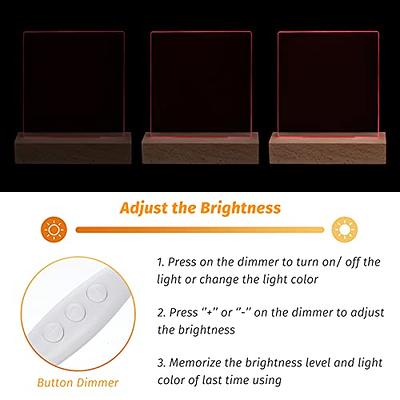 Riakrum 5.9 Inch Wooden Rectangle Light Base, Wood LED Display Base  Pedestal Dimmable Colorful Light Lamp Stand with USB Cable for Acrylic,  Crystal