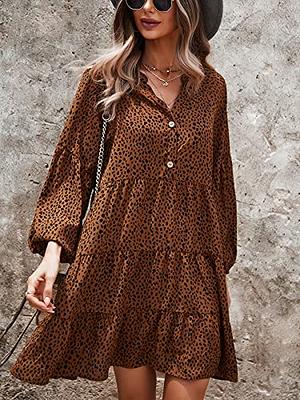 TEMOFON Women's Wrap Dresses Bohemian Floral Printed Summer Casual