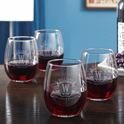 Personalized 16.75 oz. Libbey Stemless Wine Glasses