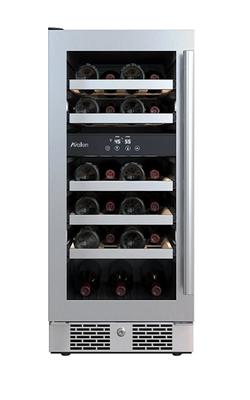 Yeego 15-in W 28-Bottle Capacity Stainless Steel Dual Zone Cooling Built-In  /freestanding Wine Cooler in the Wine Coolers department at