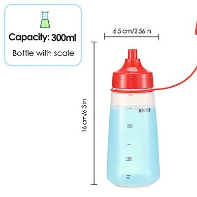 Condiment Squeeze Bottle Set Plastic with Caps, Refillable with Wide Mouth  - for Sauces, Paint ,Oil, Condiments ,Salad Dressings