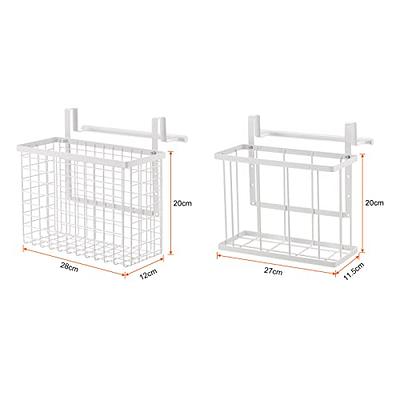 COVAODQ Cabinet Door Organizer,Over The Cabinet Door Organizer with Towel  Bar,Cutting Board Organizer,Kitchen Cabinet Towel Holder (2 Pack White)