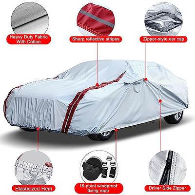 Waterproof Car Cover Replace for 2005-2024 Kia Rio, 6 Layers All Weather  Car Cover with Zipper Door & Windproof Bands for Snow Rain Dust Hail