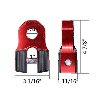 Astra Depot Black Winch Shackle Flat Mount with Pin Rubber Guards