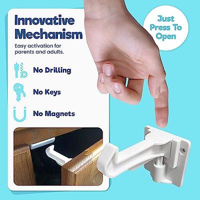 Upgraded Invisible Baby Proofing Cabinet Latch Locks (10 Pack) - No  Drilling or Tools Required for Installation, Works with Most Cabinets and  Drawers, Works with Countertop Overhangs, Highly Secure - Yahoo Shopping