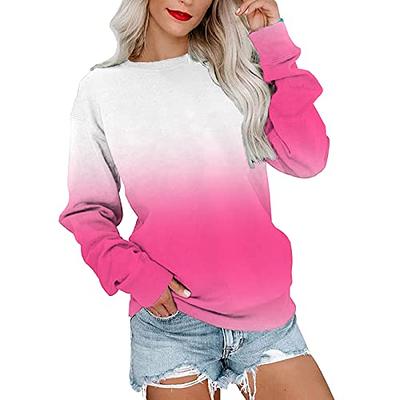 Women'S Pullover Sweatshirt Womens Casual Round Neck Sweatshirt Long Sleeve  Top Cute Gradient Pullover Loose Version Pullover (B1-Hot Pink, XL)  tracking orders status on my orders Ofertas Del Dia - Yahoo Shopping