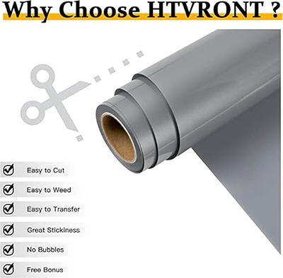 HTVRONT 12 x 5FT Heat Transfer Vinyl Dark Gray HTV Rolls for T
