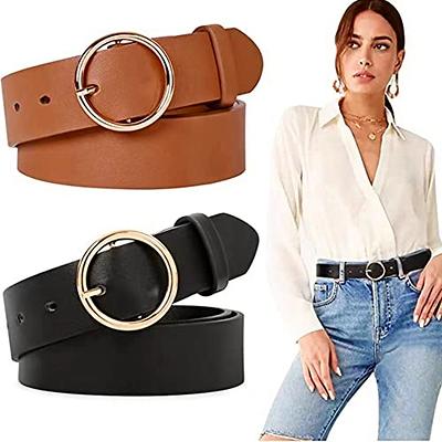 ALAIX Women's Leather Belt Dress Belt for Jeans Jumpsuit Coat Fashion Tie a  Knot Genuine Leather Waist Belt Black at  Women's Clothing store