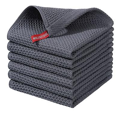 T-Fal Gray Coordinating Flat Waffle Weave Cotton Dish Cloth Set of 8