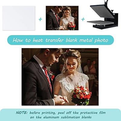 Hotop 8 Pieces Sublimation Metal Photo Blanks Aluminum Photo Sign Blank 6 x  8 Inch Photo Metal Wall Poster Frame Blank for Sublimation Heat Press