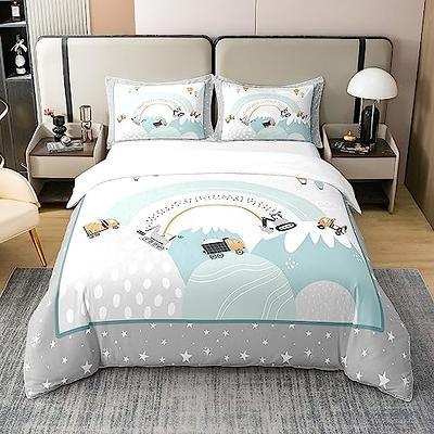 EXQ Home Cotton Grey Full Queen Duvet Cover Set Size 3 Pcs, Super Soft Bedding Vintage Comforter Cover with Button Closure (Breathable)