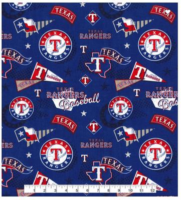 MLB Baseball Texas Rangers Vintage 2018 Blue Cotton Fabric