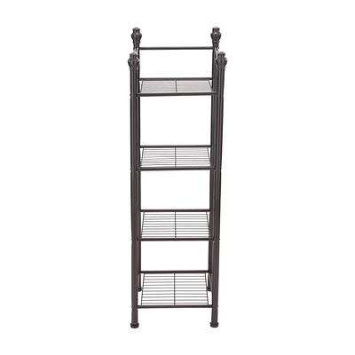 Organize It All Brown 4-Tier Wood Freestanding Bathroom Shelf (27.76-in x  41.14-in x 15-in) in the Bathroom Shelves department at